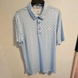 Adidas Mens Golf Shirt Polo Size M Light Blue